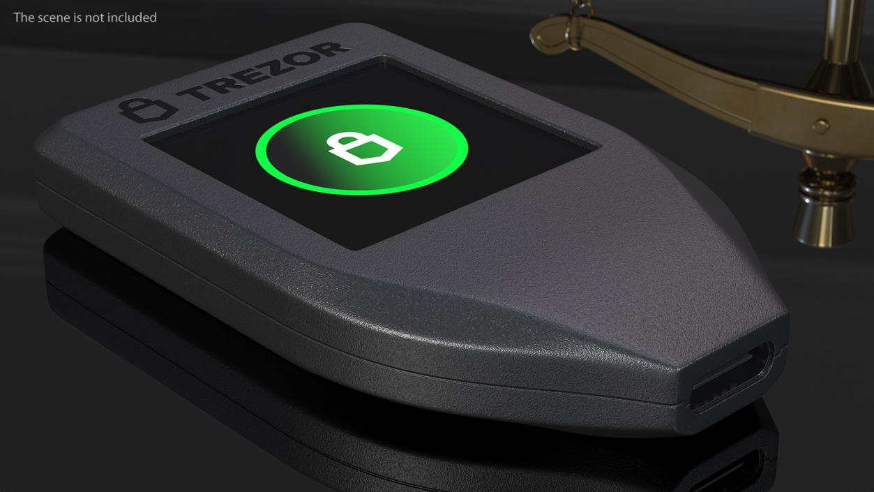 3D Trezor Cryptocurrency Wallet model