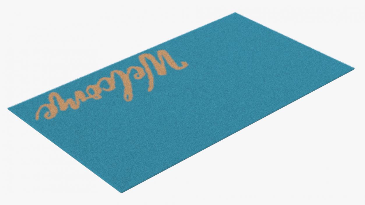 Dirt-Repellent Light Blue Door Mats Fur 3D model