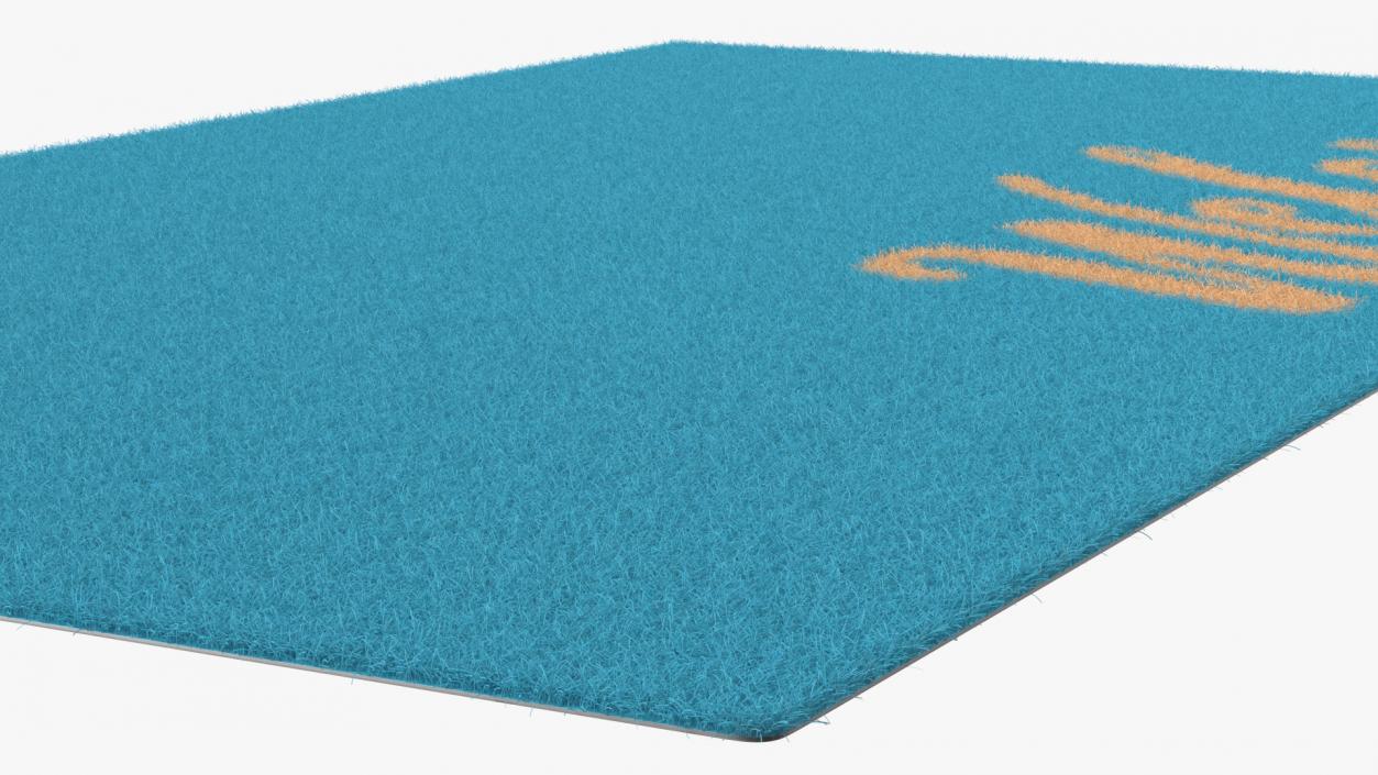 Dirt-Repellent Light Blue Door Mats Fur 3D model