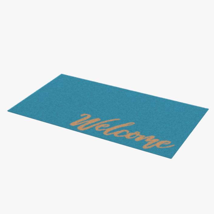 Dirt-Repellent Light Blue Door Mats Fur 3D model