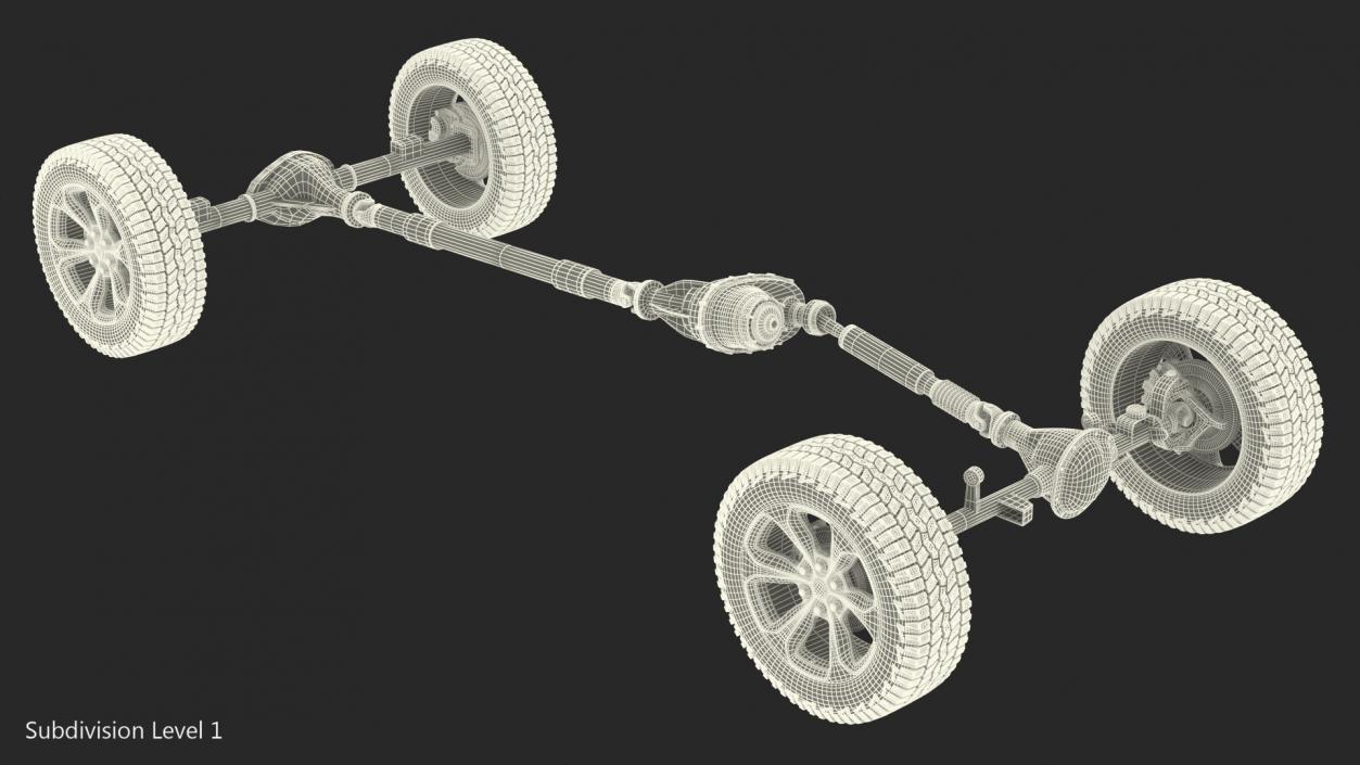 3D 4x4 Chassis Rigged model