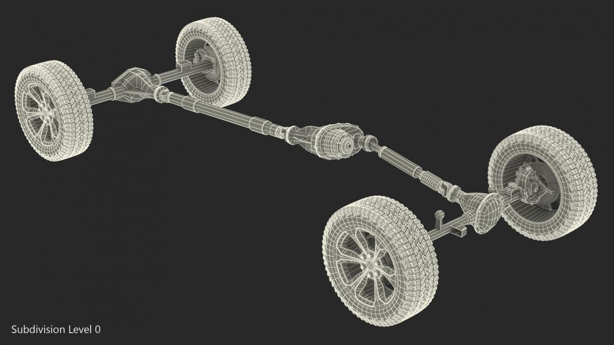 3D 4x4 Chassis Rigged model