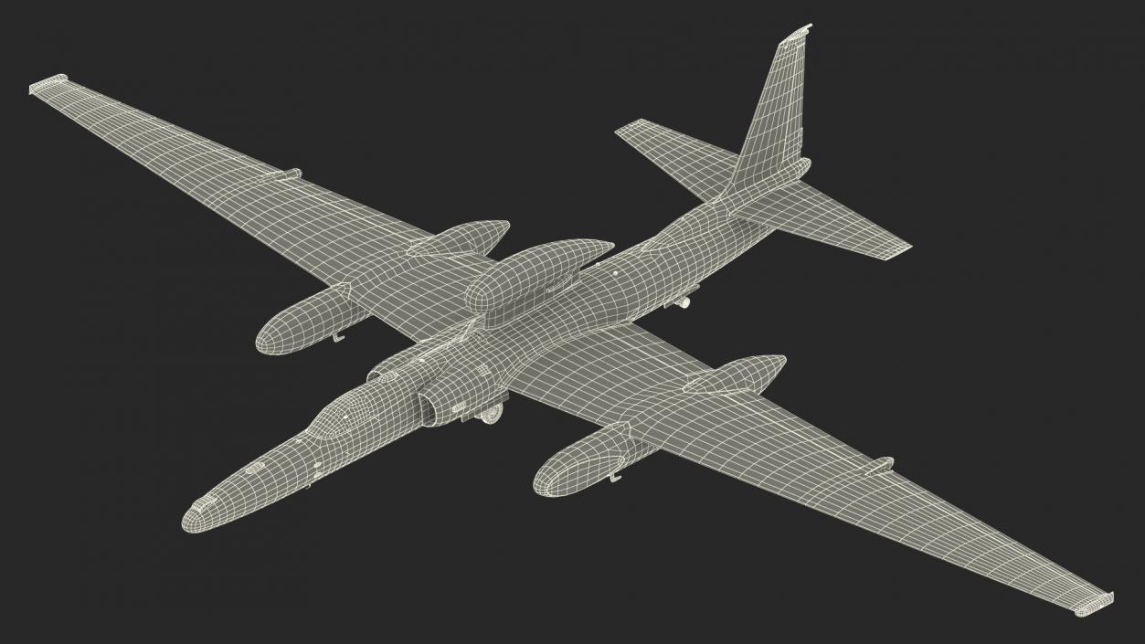 3D Grey Reconnaissance Aircraft Simple Interior Rigged