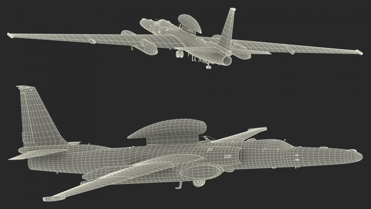 3D model Grey Reconnaissance Aircraft Simple Interior Rigged for Cinema 4D