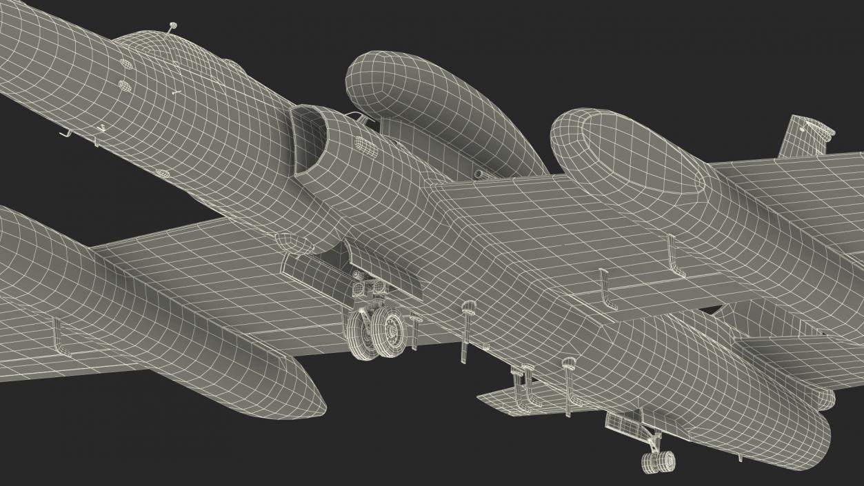 3D Grey Reconnaissance Aircraft Simple Interior Rigged