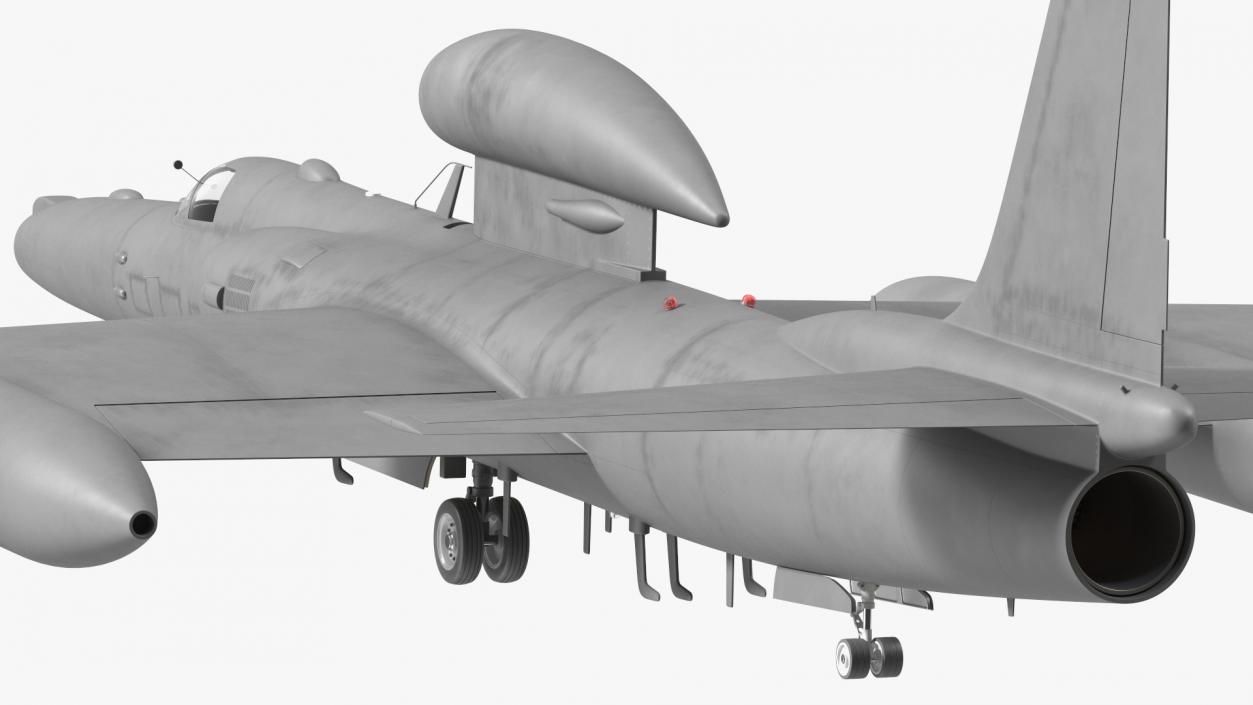 3D Grey Reconnaissance Aircraft Simple Interior Rigged