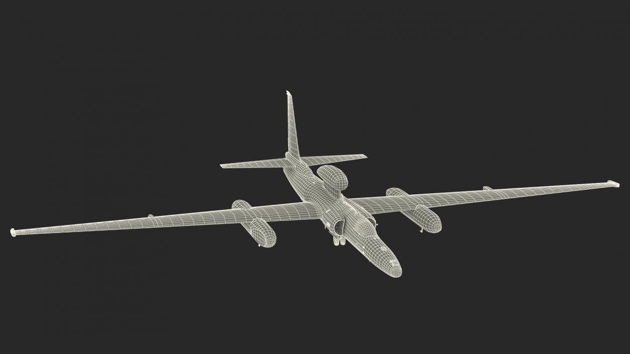 3D model Grey Reconnaissance Aircraft Simple Interior Rigged for Cinema 4D