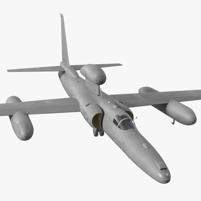 3D Grey Reconnaissance Aircraft Simple Interior Rigged