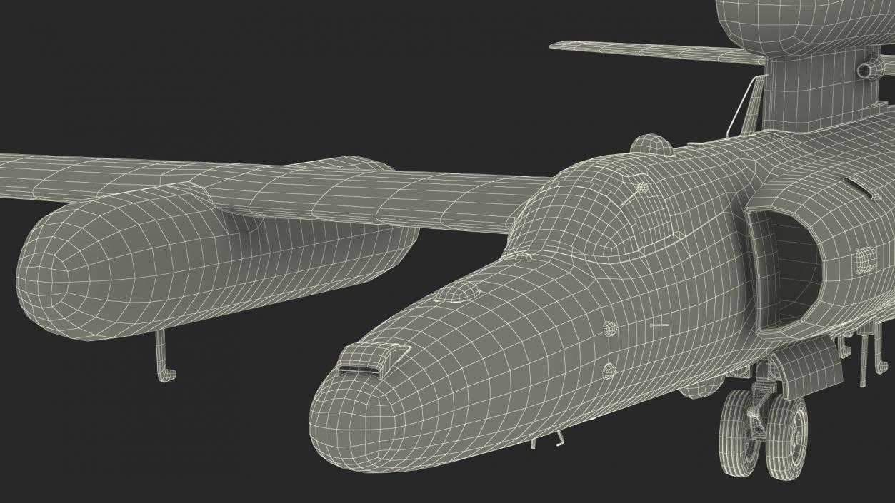 3D model Grey Reconnaissance Aircraft Simple Interior Rigged for Cinema 4D