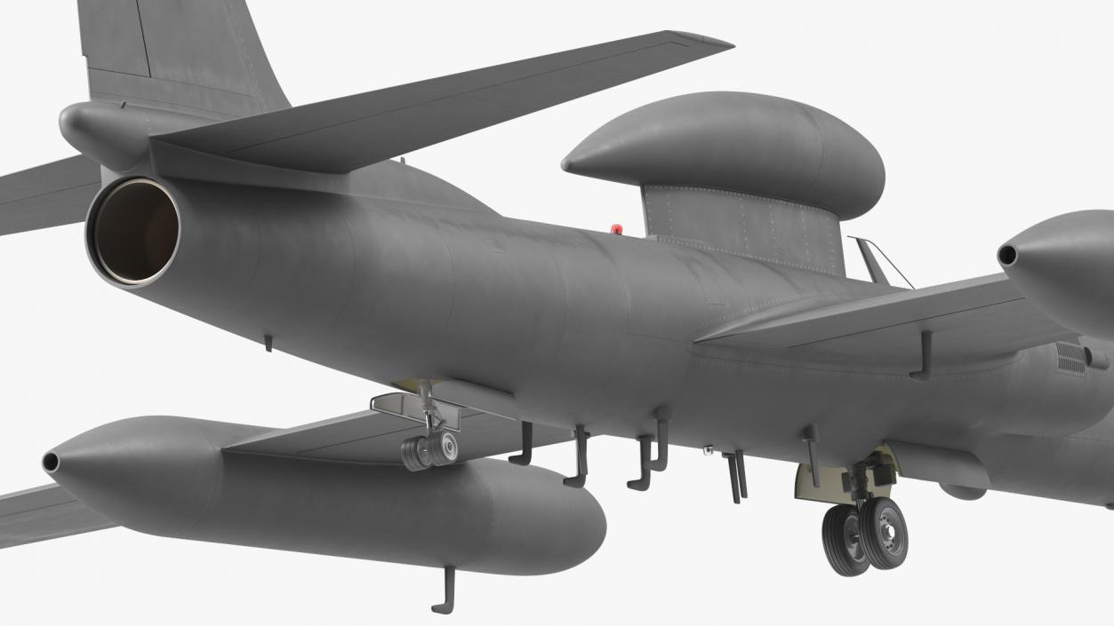 3D model Grey Reconnaissance Aircraft Simple Interior Rigged for Cinema 4D