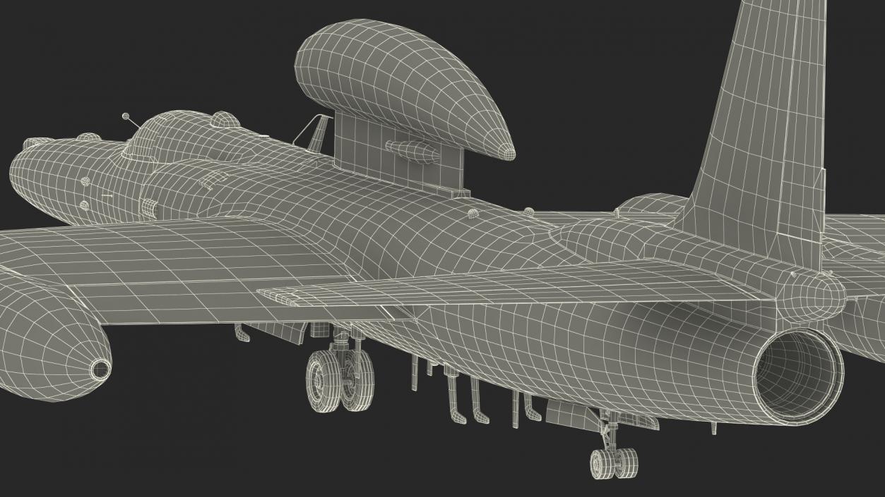 3D model Grey Reconnaissance Aircraft Simple Interior Rigged for Cinema 4D