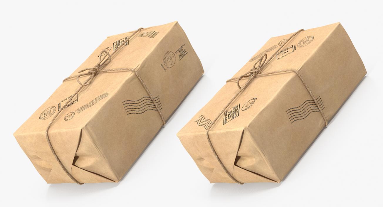 3D Paper Mail Package model