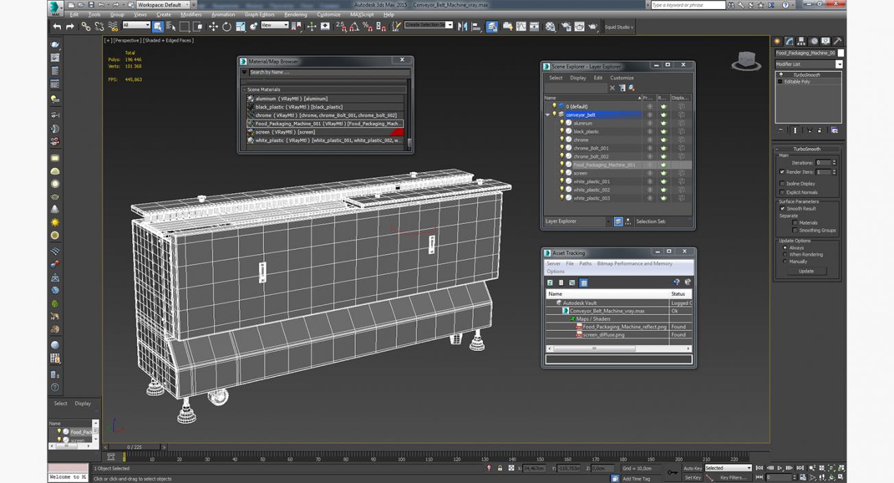 Conveyor Belt Machine 3D Model 2 3D