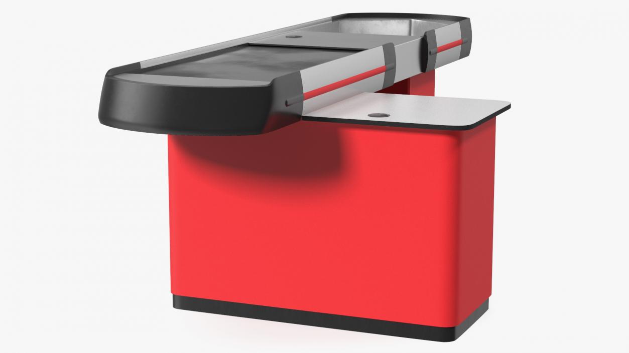 3D Small Retail Checkout Counter Red model