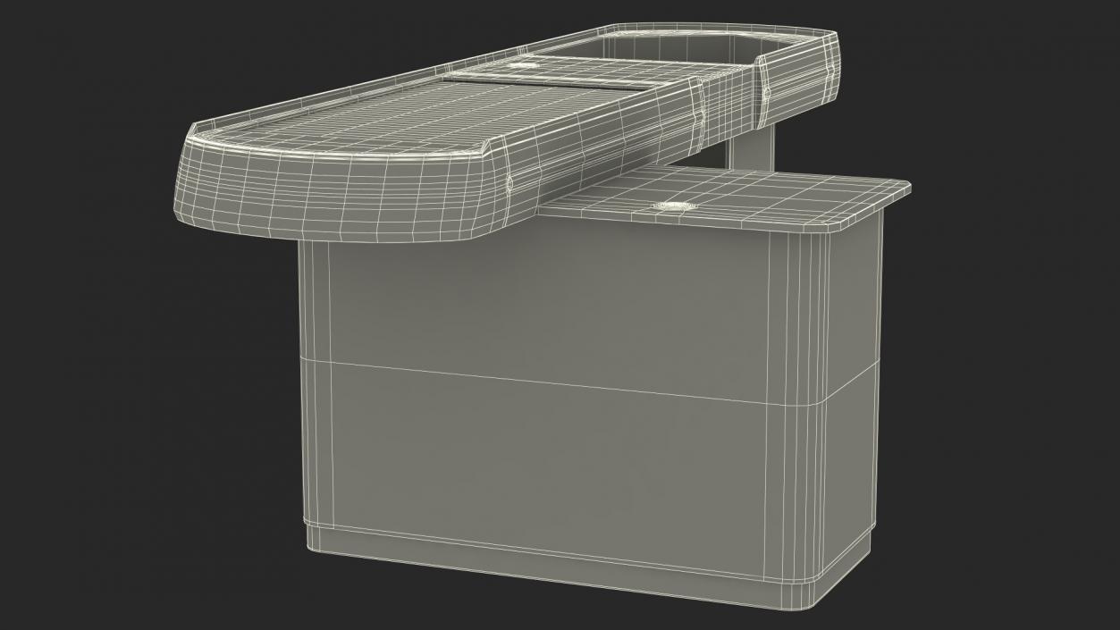 3D Small Retail Checkout Counter Red model