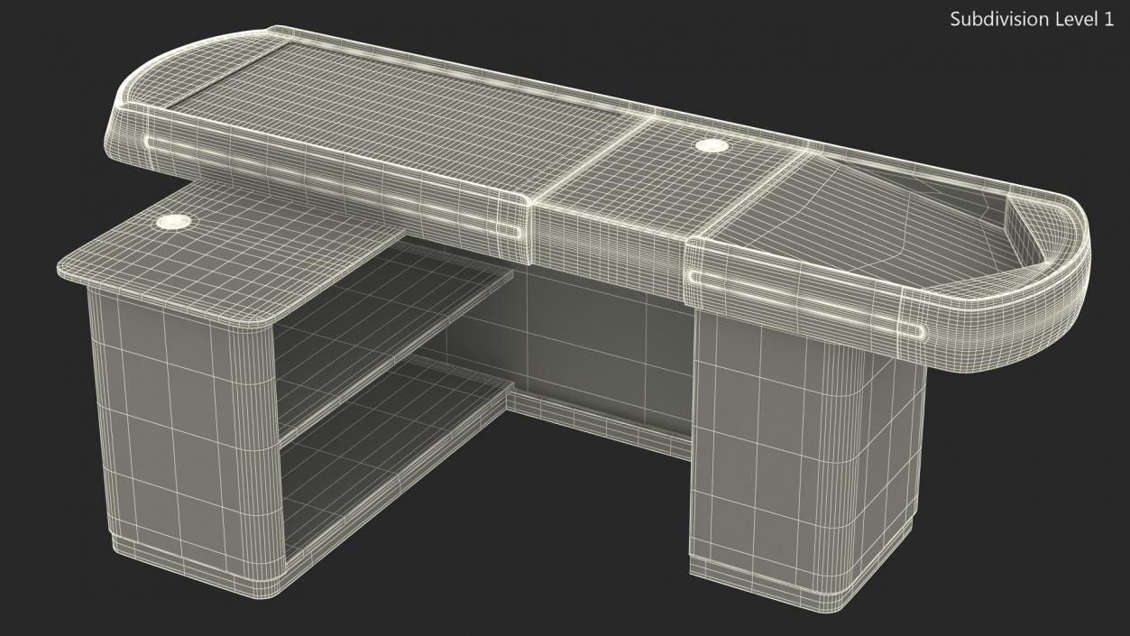 3D Small Retail Checkout Counter Red model