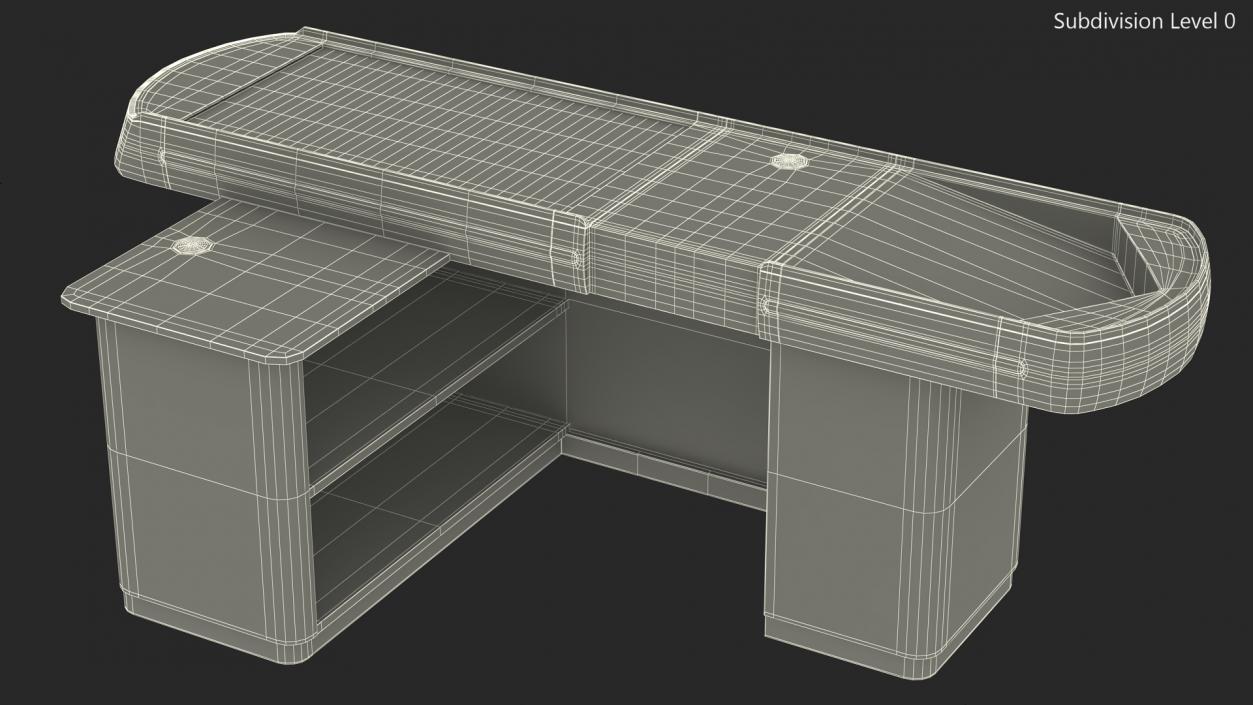 3D Small Retail Checkout Counter Red model