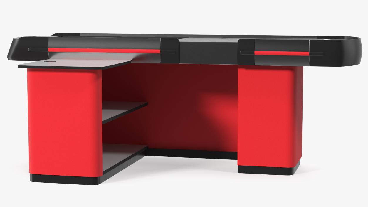 3D Small Retail Checkout Counter Red model