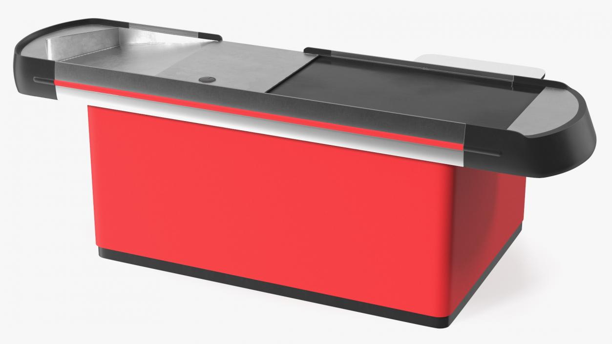 3D Small Retail Checkout Counter Red model