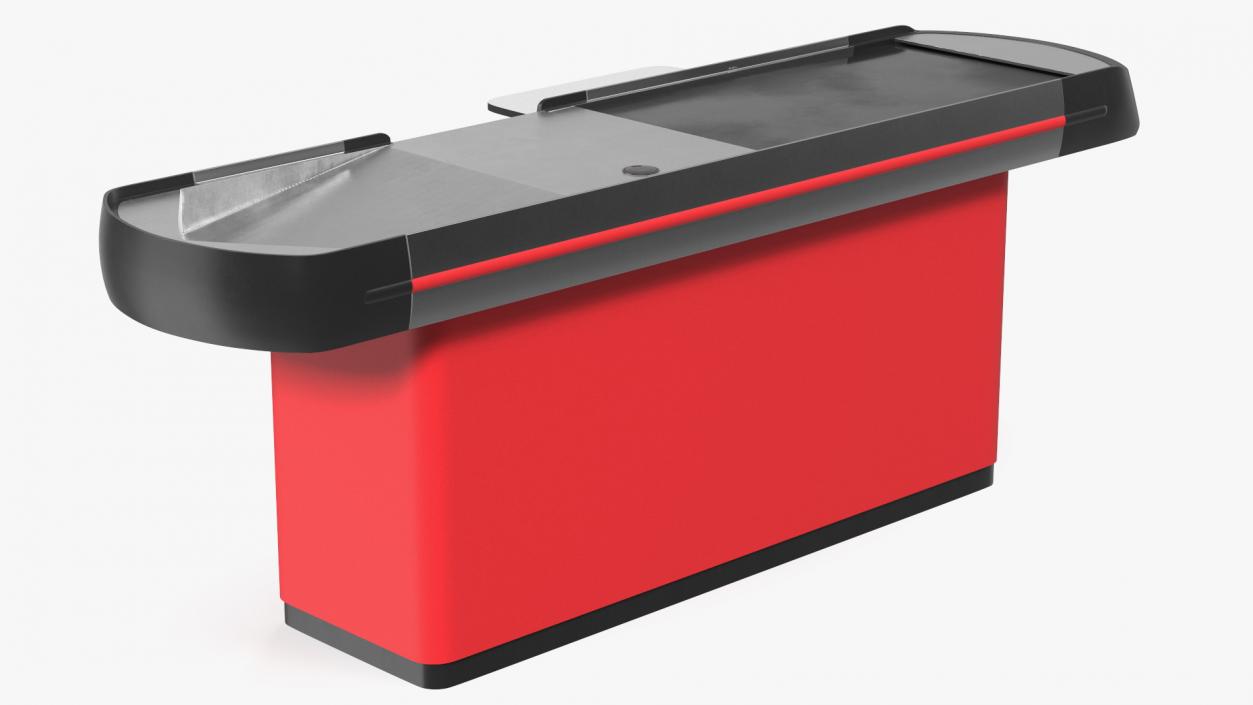 3D Small Retail Checkout Counter Red model