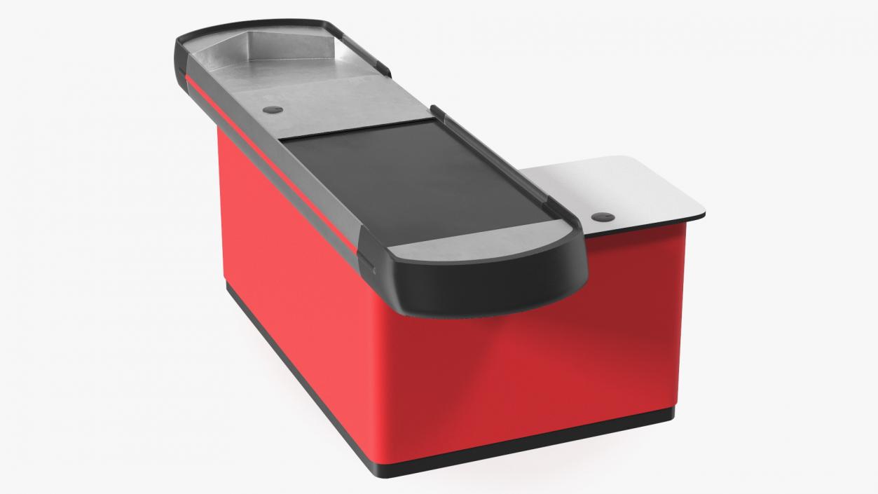 3D Small Retail Checkout Counter Red model