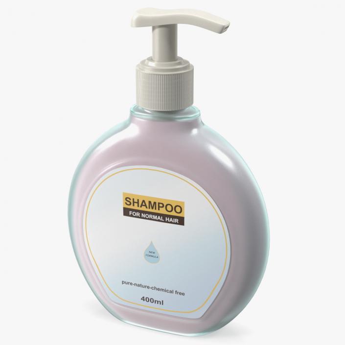 Shampoo Pump Bottle Round Shape 400ml 3D