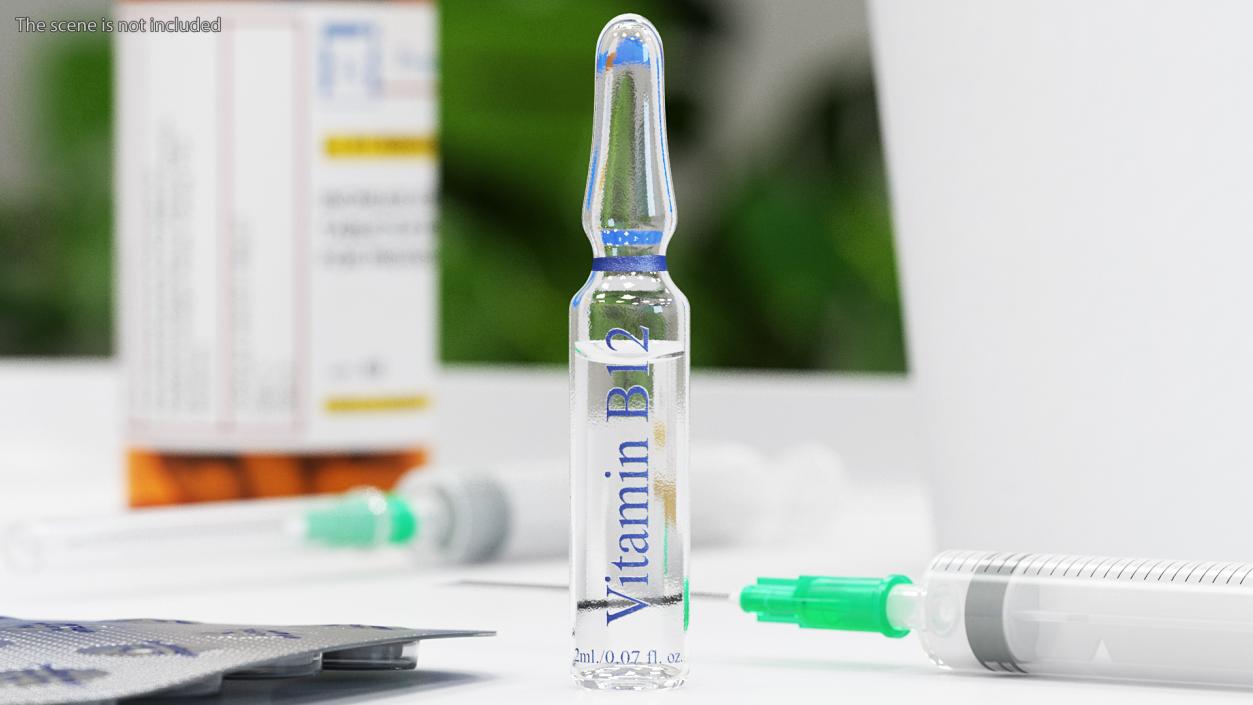 3D Vitamin B12 Cyanocobalamin 2ml Ampoule model