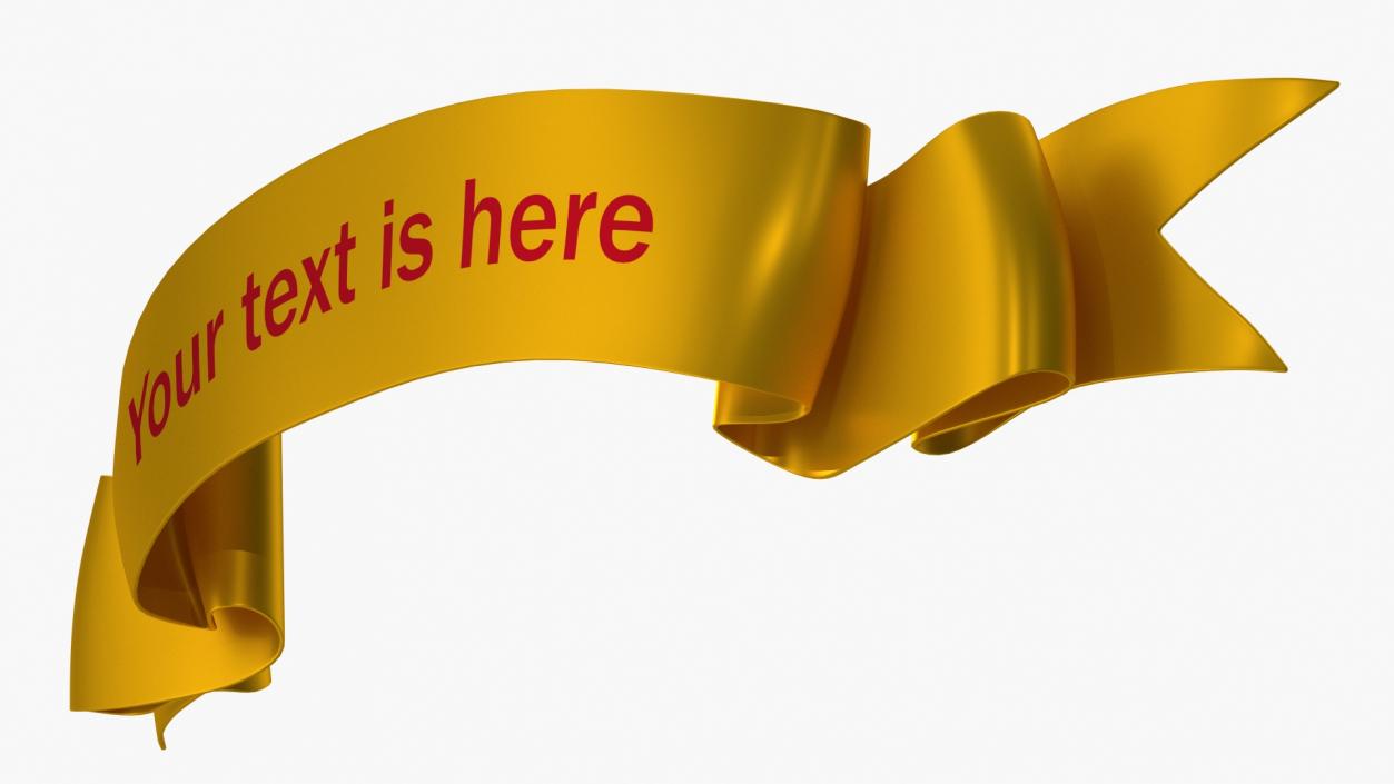 Ribbon Award Banner Gold 3D model