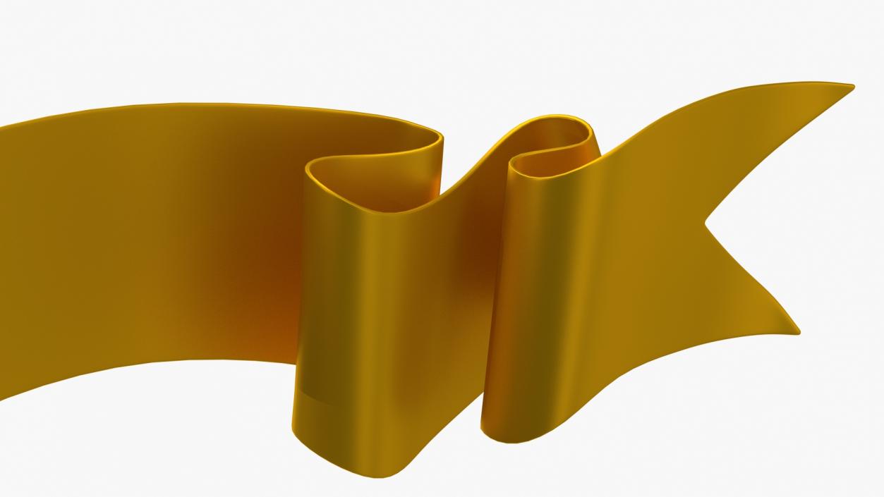 Ribbon Award Banner Gold 3D model