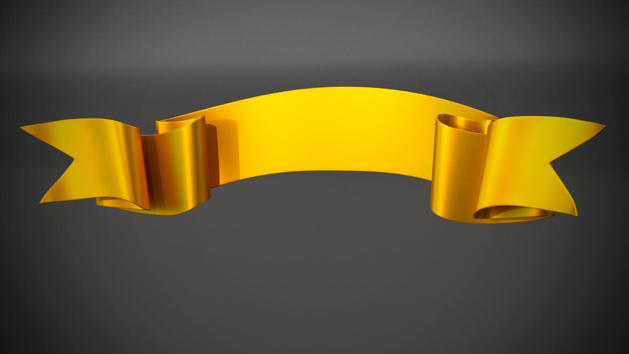 Ribbon Award Banner Gold 3D model