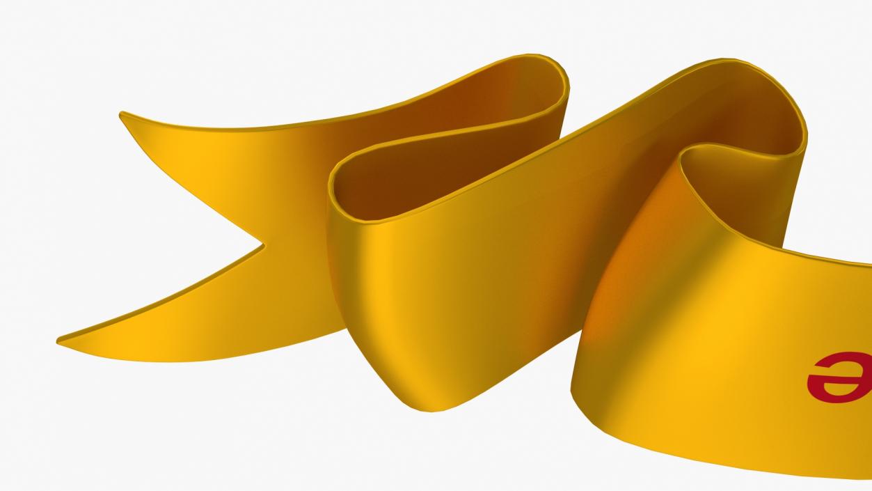 Ribbon Award Banner Gold 3D model