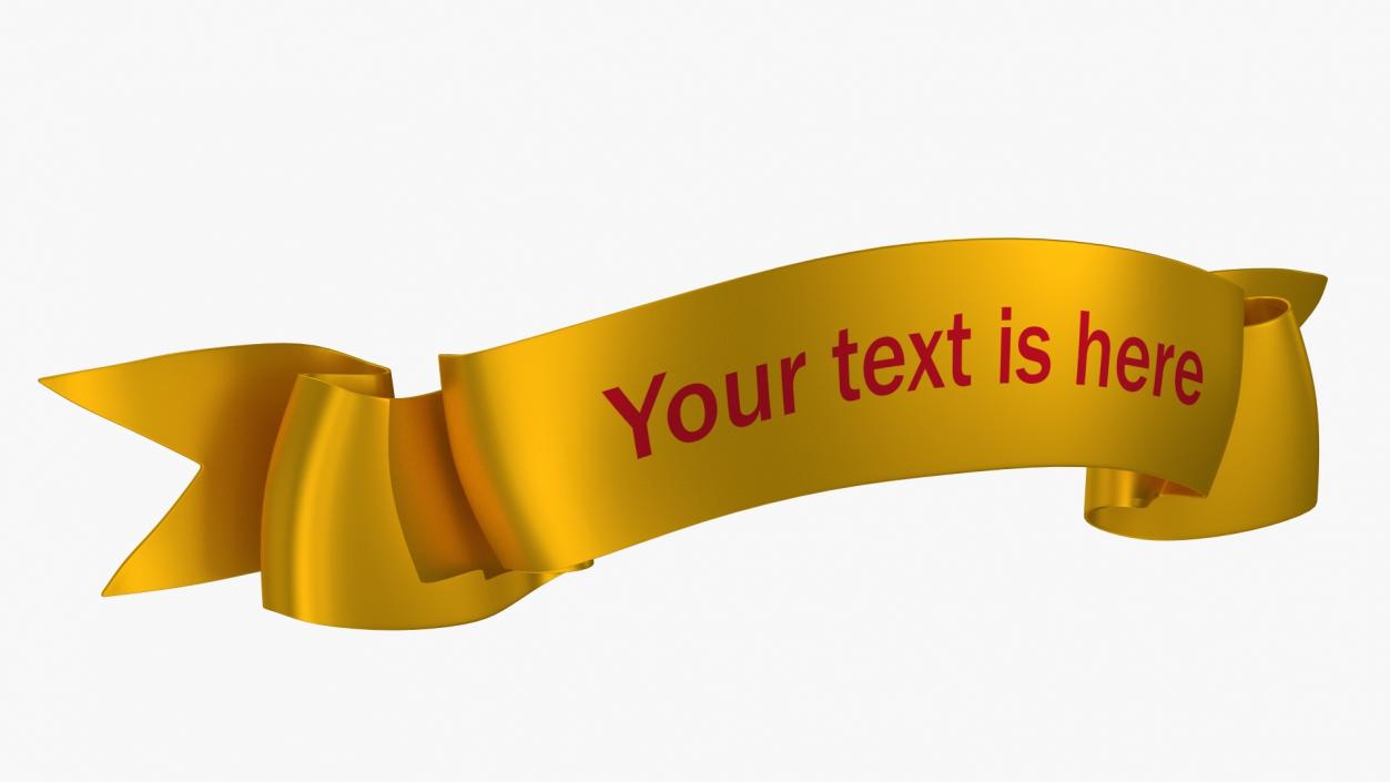 Ribbon Award Banner Gold 3D model