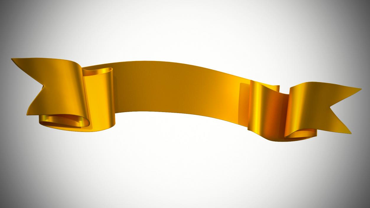 Ribbon Award Banner Gold 3D model