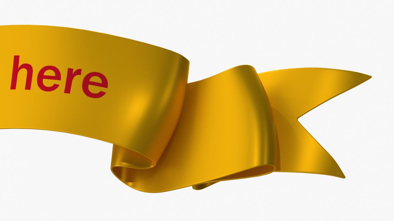 Ribbon Award Banner Gold 3D model