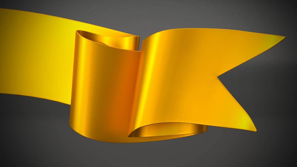 Ribbon Award Banner Gold 3D model