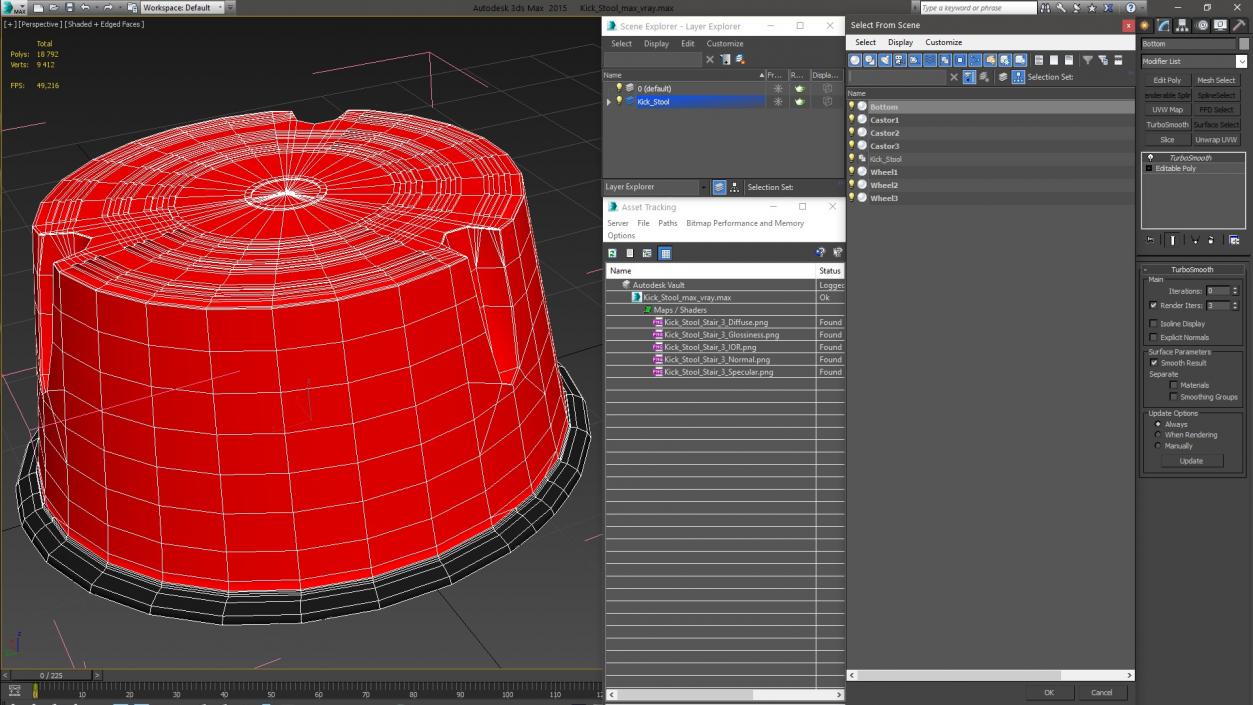 3D model Kick Stool