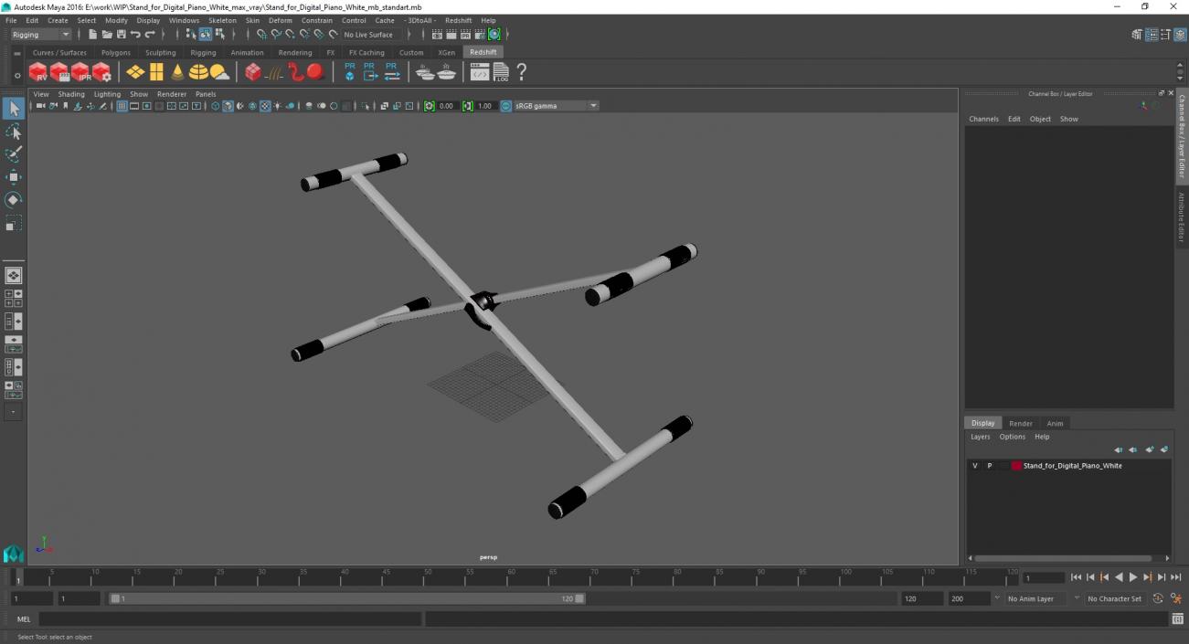 Stand for Digital Piano White 3D model