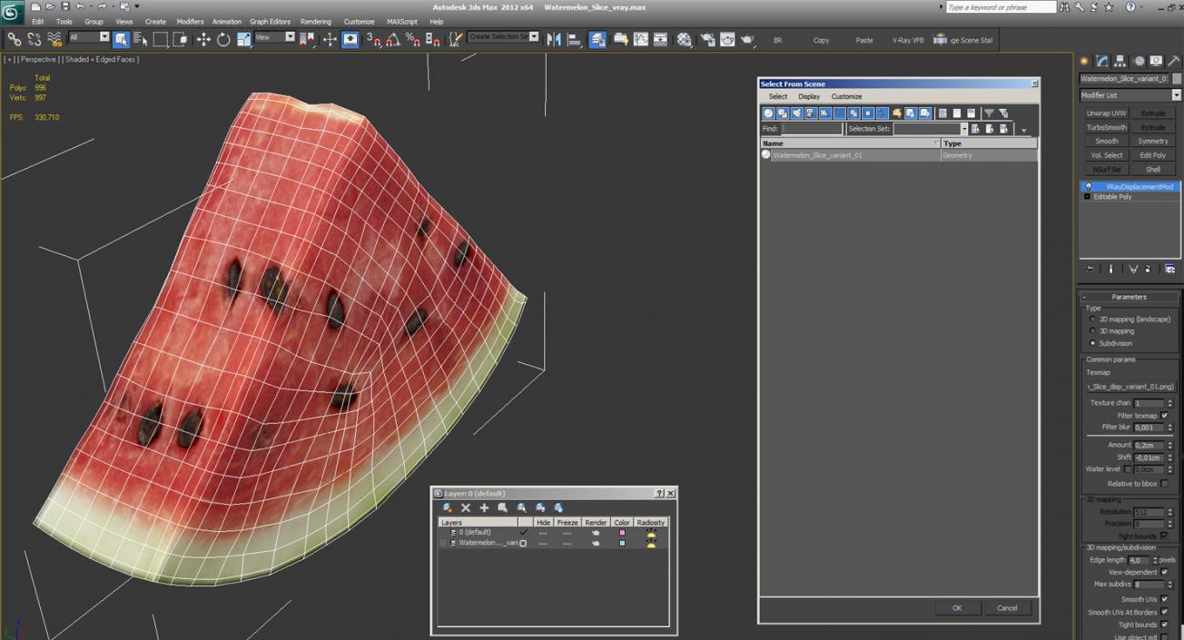 3D Watermelon Slice