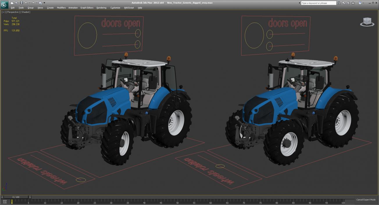 3D model New Tractor Generic Rigged for Maya