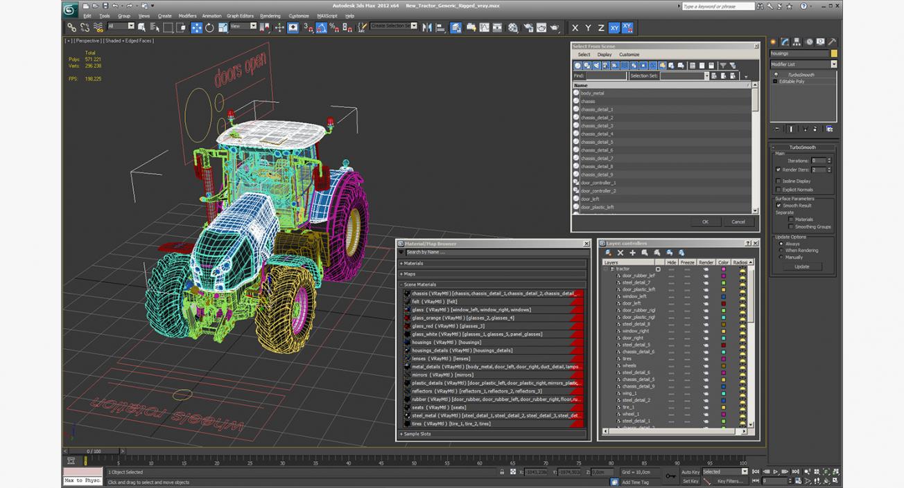 3D model New Tractor Generic Rigged for Maya