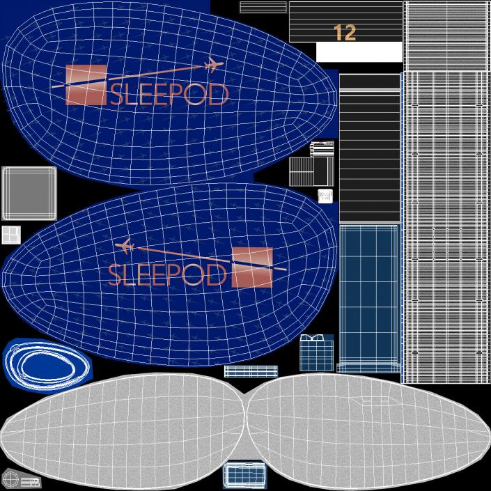 3D IGA Sleepod Rigged model