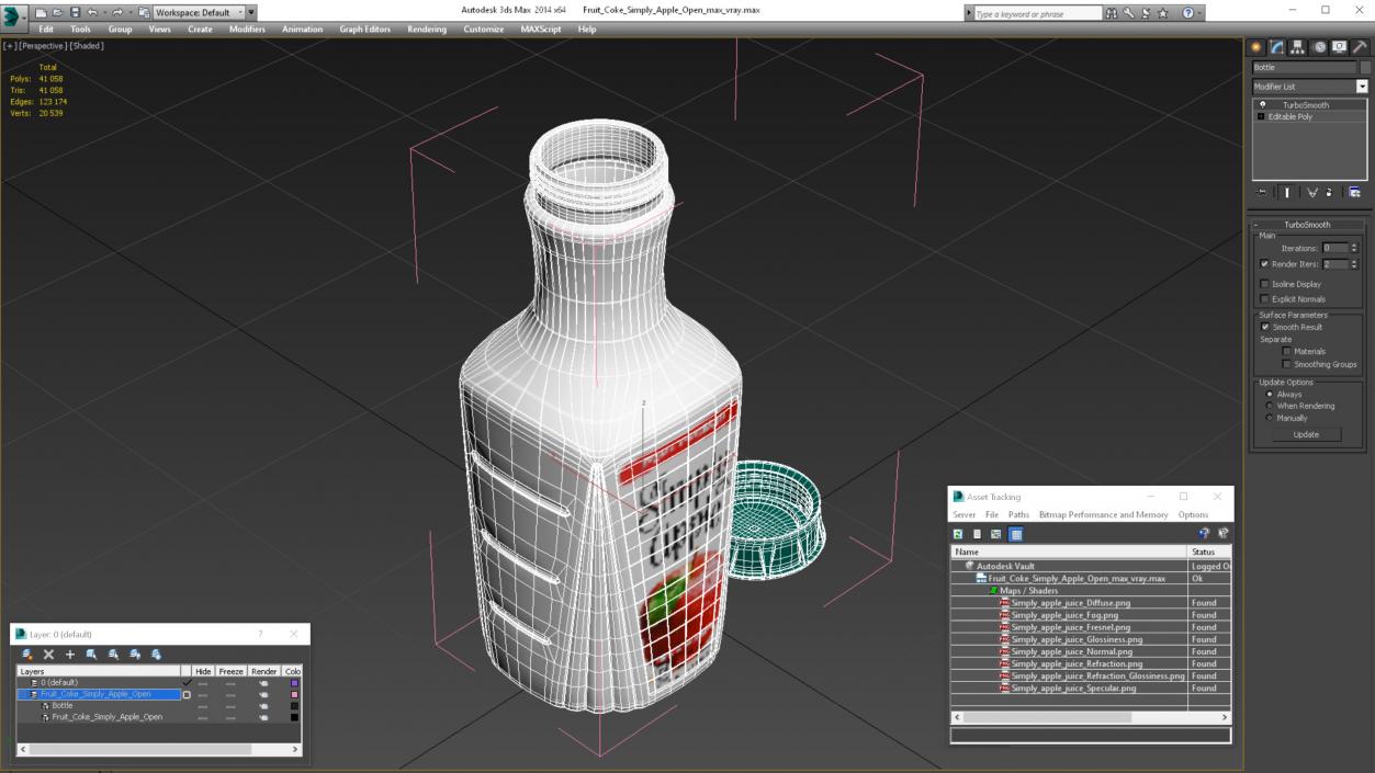 3D Fruit Coke Simply Apple Open model