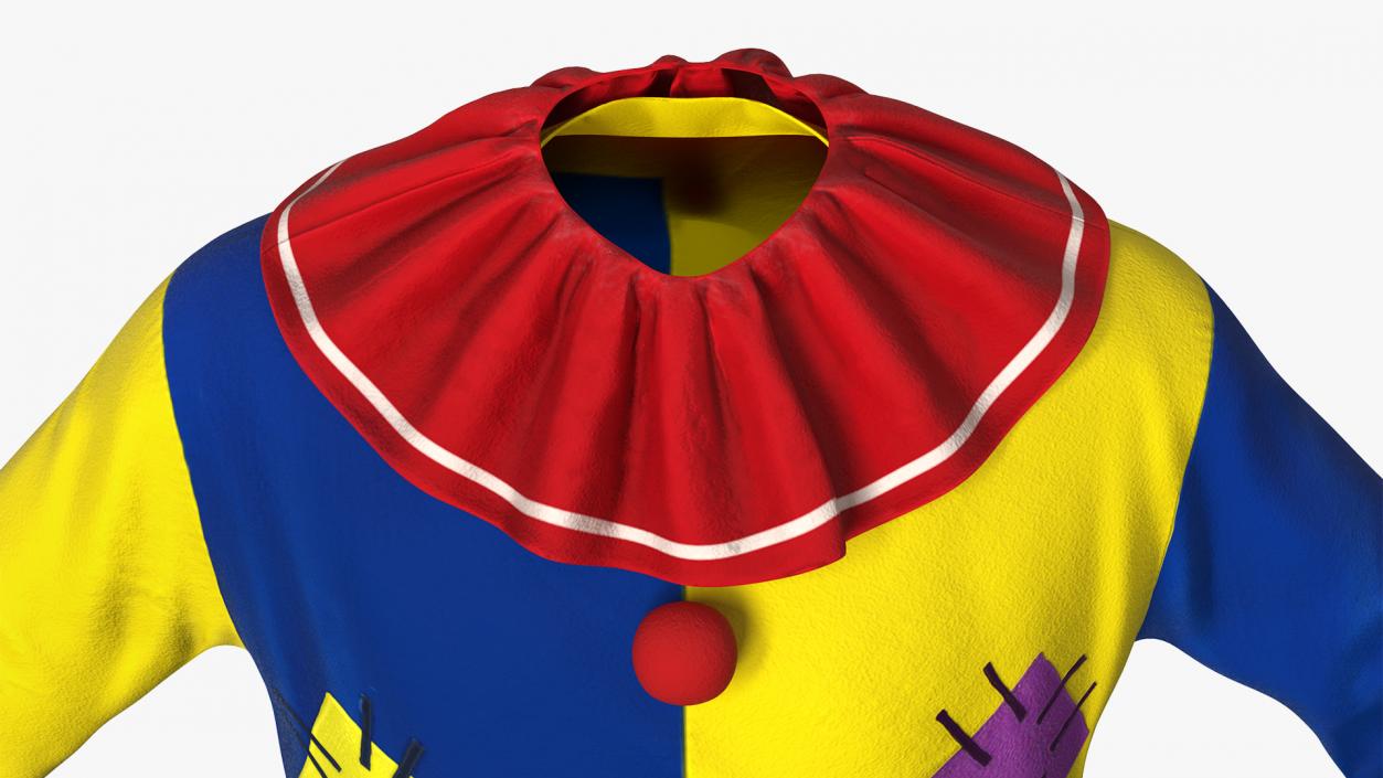 3D Clown Suit with Wig Fur model