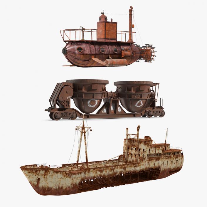 3D model Rusty Vehicles Collection