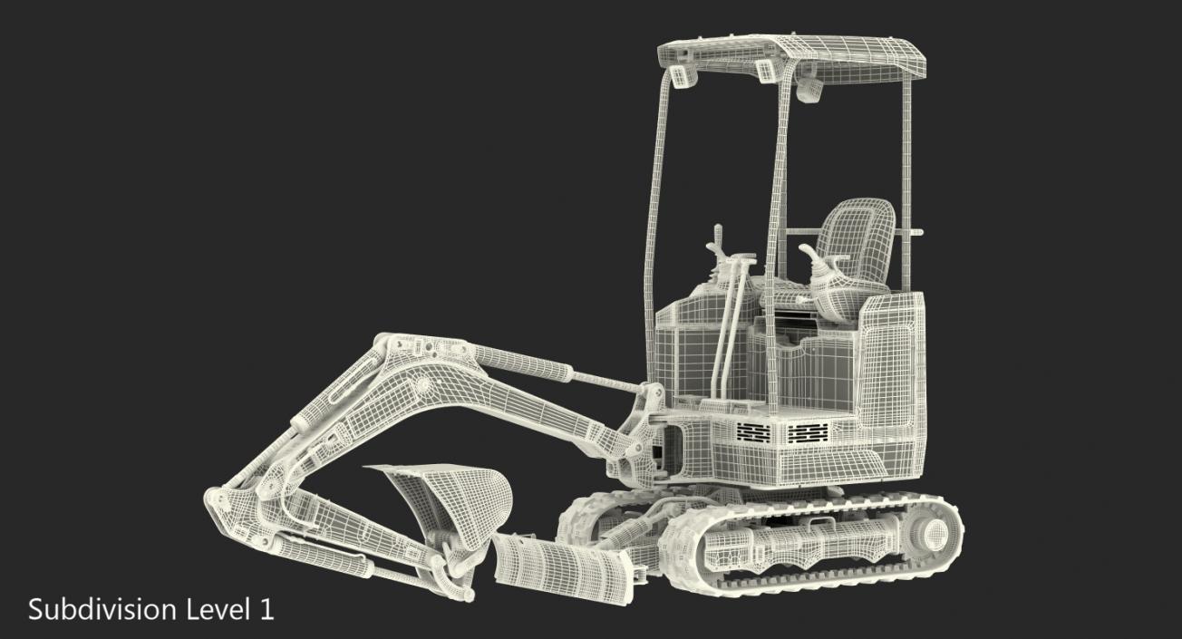 Clean Mini Excavator JCB 18Z1 3D model