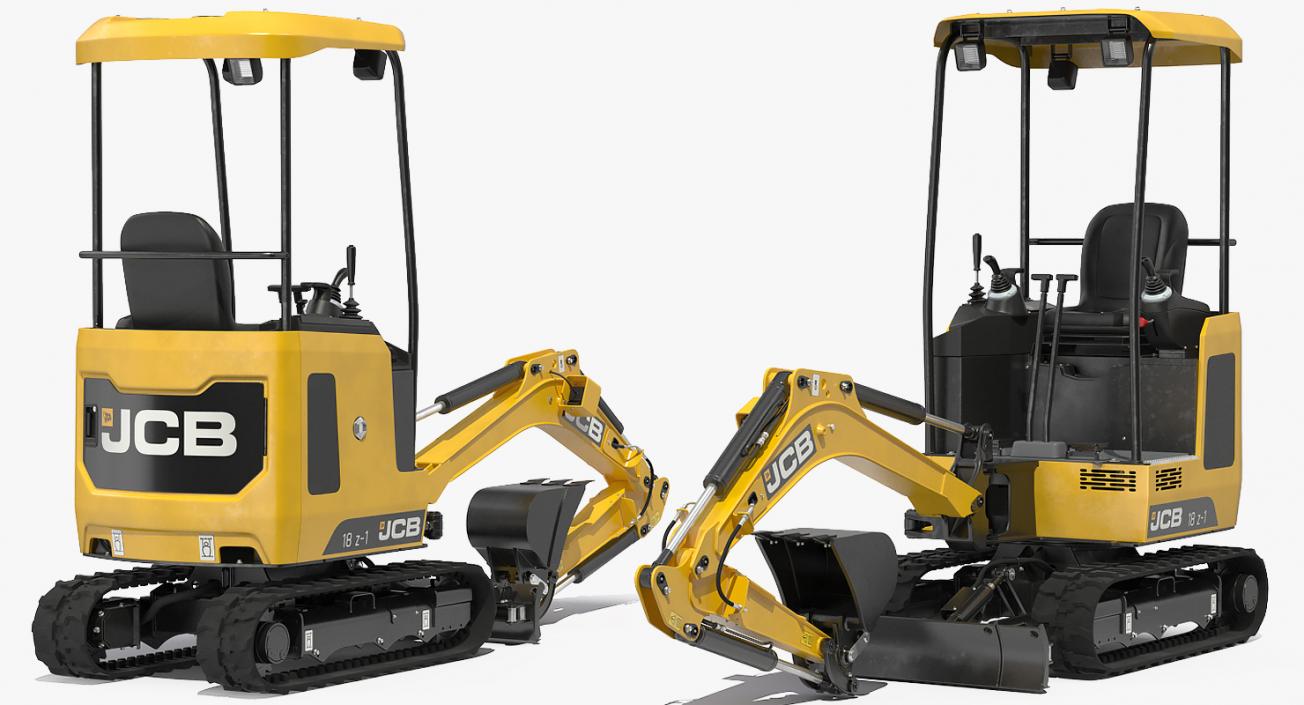 Clean Mini Excavator JCB 18Z1 3D model