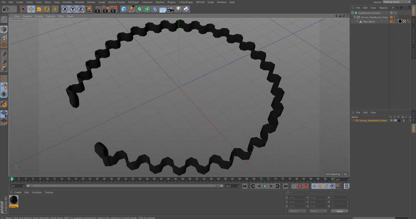 3D model Unisex Headband Wave