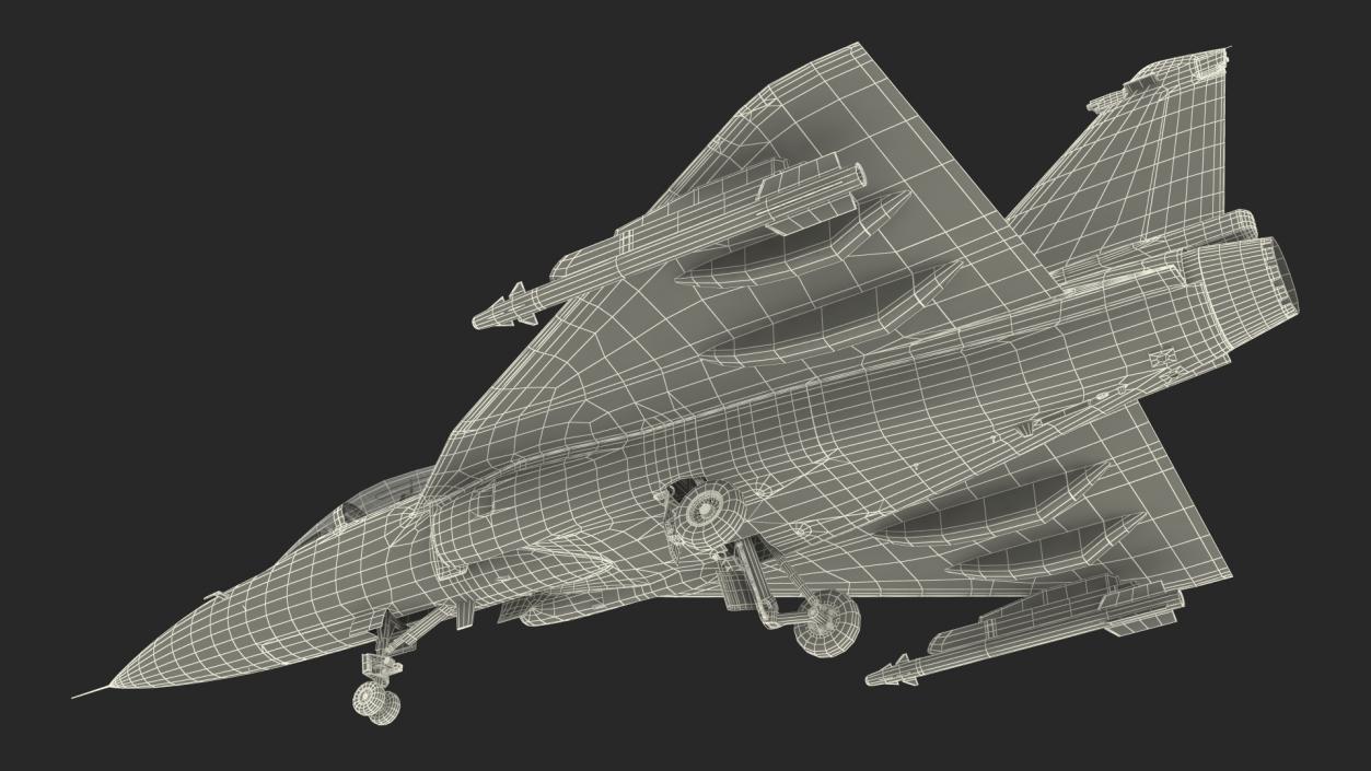 3D model HAL Tejas Multirole Light Fighter Rigged