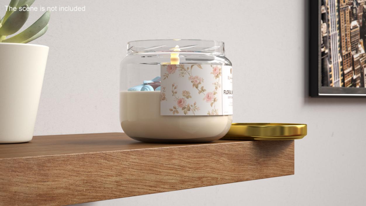 Jar Candle ReStory Fire Burns with Cover 2 3D