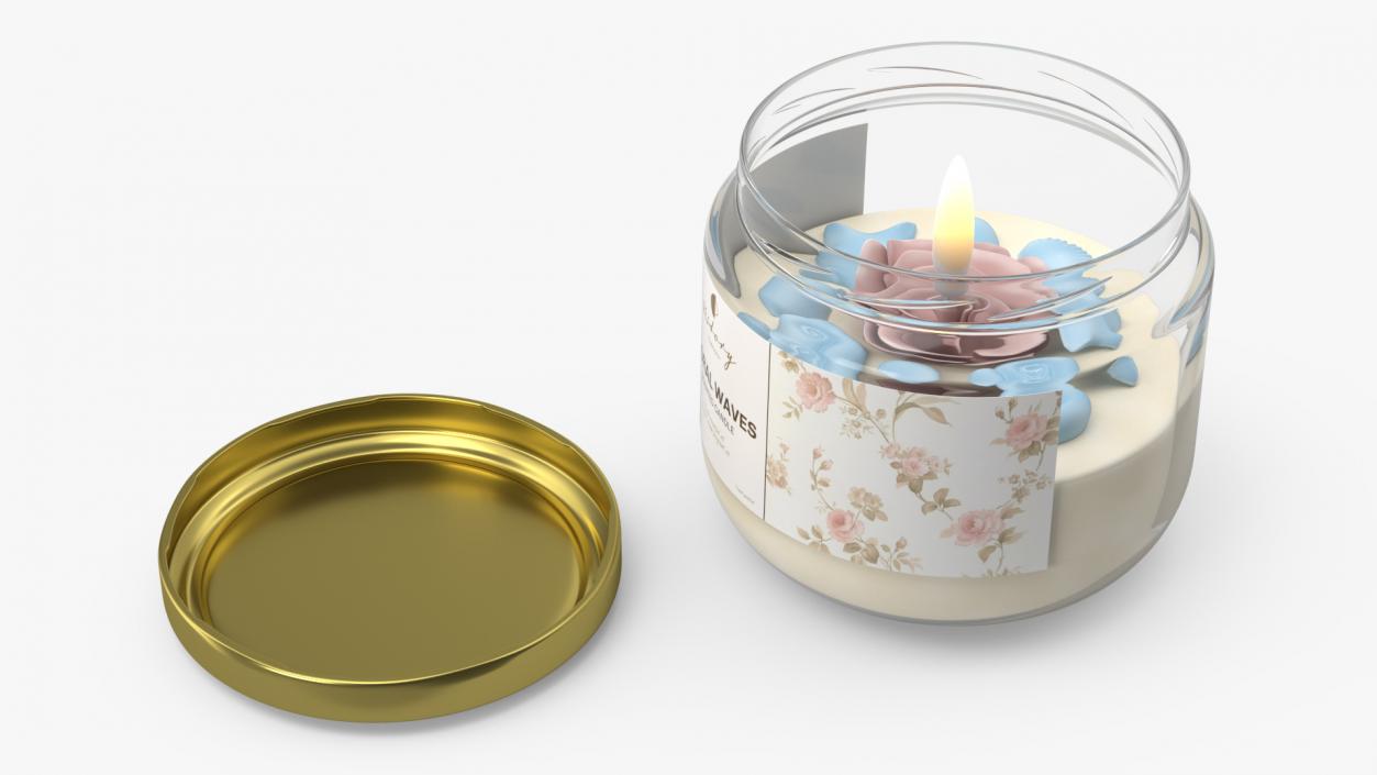 Jar Candle ReStory Fire Burns with Cover 2 3D